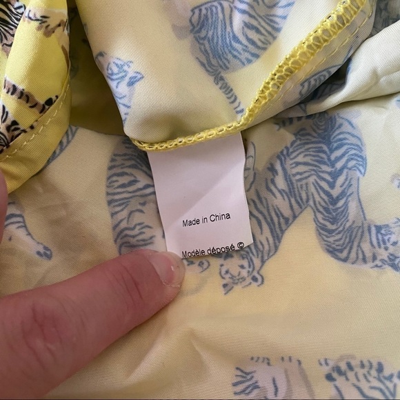 KENZO TIGER Yellow Foldable Eco Tote Bag Shopper - Picture 7 of 8